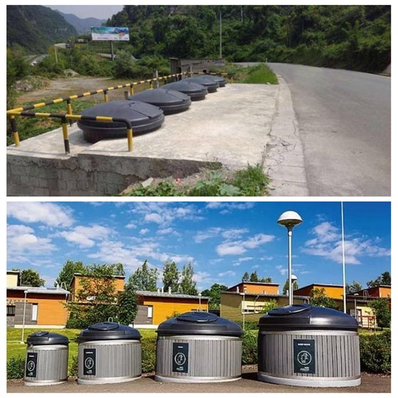 地埋式垃圾桶实拍图片 地埋式垃圾桶实拍图片